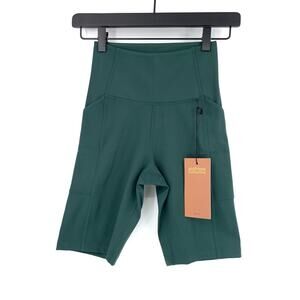 NWT GIRLFRIEND COLLECTIVE High-Rise Pocket Bike Short Moss Green XS
